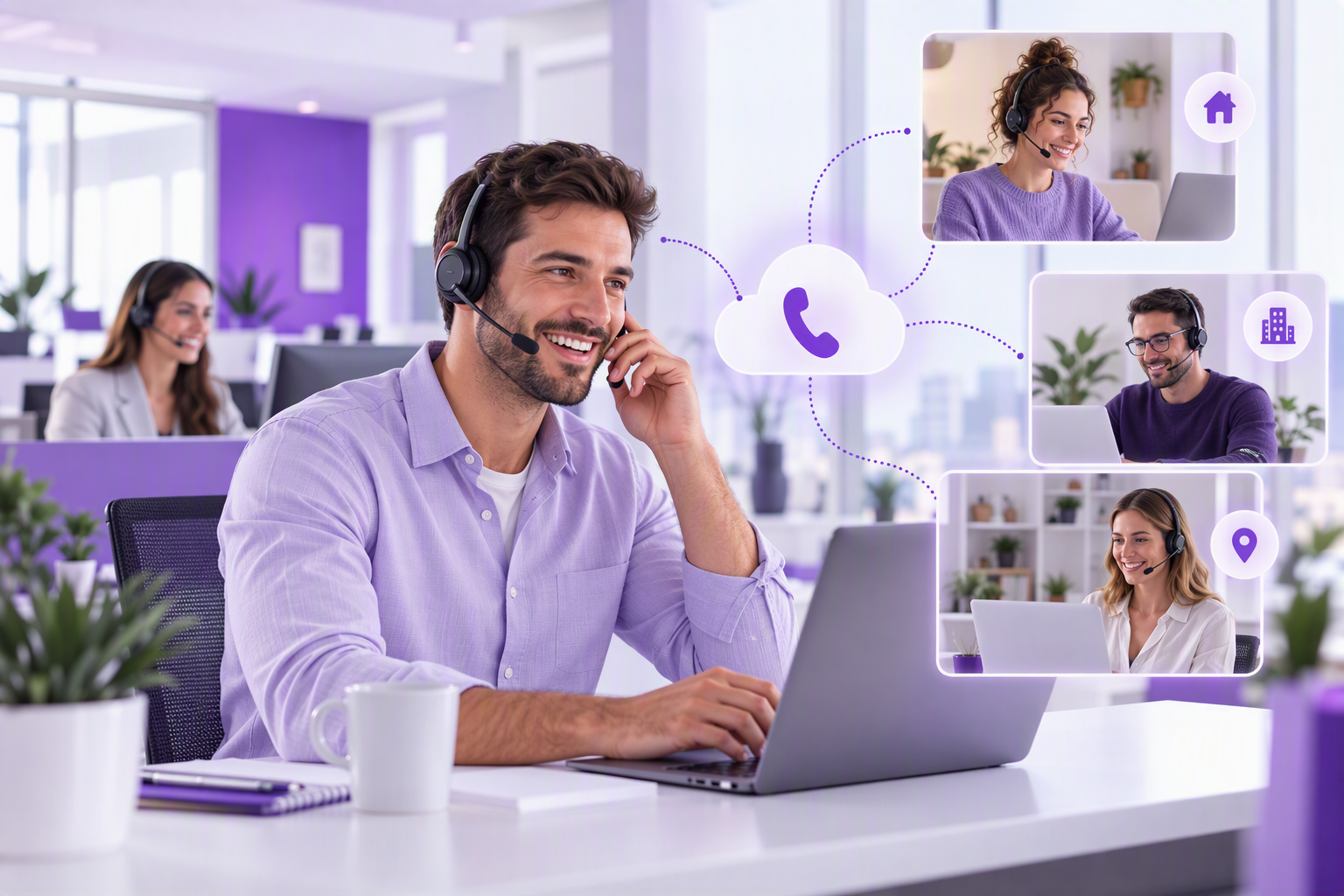 Centralita virtual para teletrabajo: cómo crear una experiencia de cliente coherente en equipos distribuidos 